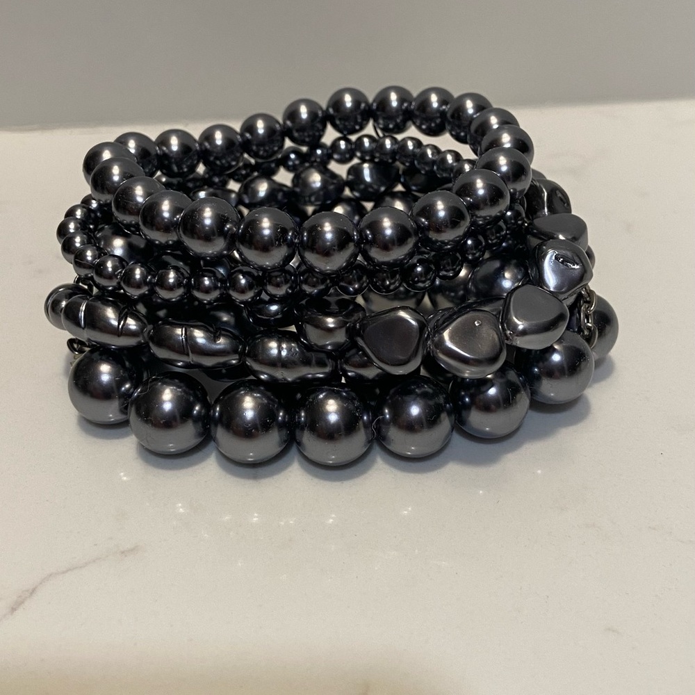 Faux Dark Grey Pearl Chicos Bracelet